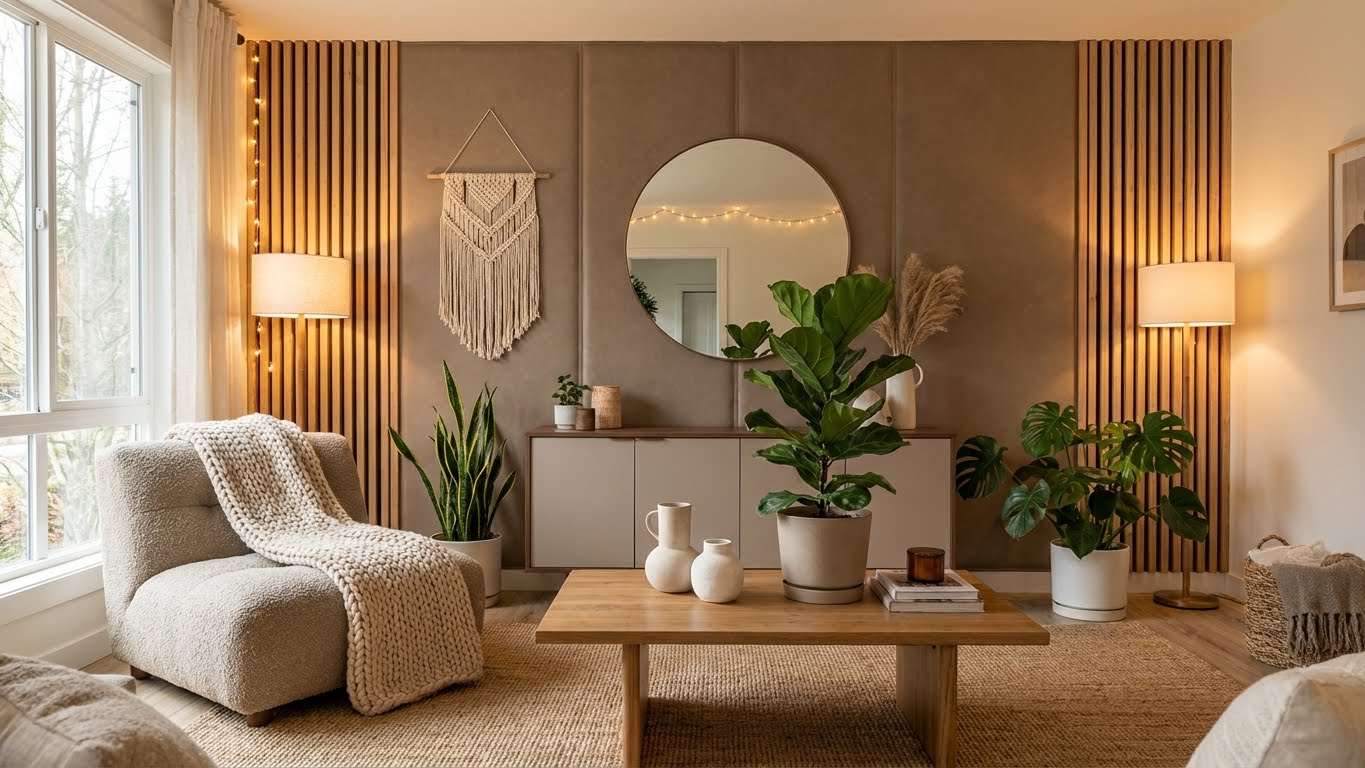 Кожаная конструкция Living-Wall для гостиной