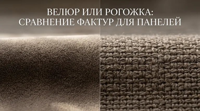Велюр и рогожка на мягких панелях